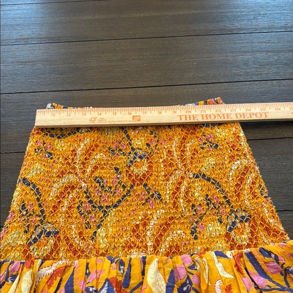 Farm Rio Yellow Palms Party Smocked Mini Skirt Size Small - Picture 10 of 16
